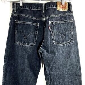 Levi Strauss Co 505 Regular Fit Straight Leg Dark Wash Denim Jeans 29x29 (L 28)